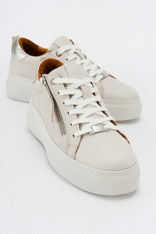 Luvishoes Allıe Bej Hakiki Deri Kadın Sneakers Bej