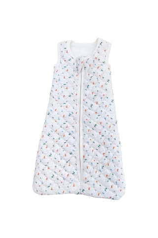 Sitilin Bebek Kalın Elyaflı Uyku Tulumu iç ve Diş Kumaş %100 Doğal Pamuk Çift Kat Özel Kumaş Unisex 2.5 Tog Krem