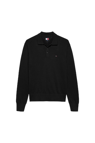 Tommy Hilfiger Tjm Slım Essentıal Polo Sweater Erkek Siyah Kazak - Dm0dm20304