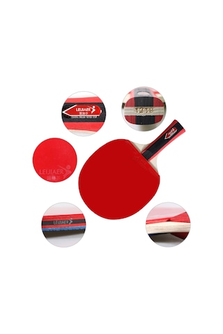 Ranyeek 2 Oyuncu Ping-pong Seti: 2 Raket + 3 Top + Çanta, 7 Katlı Ahşap Sap, Yumuşak Kauçuk Yüzey, Ev/spor Kulübü İçin Dayanıklı