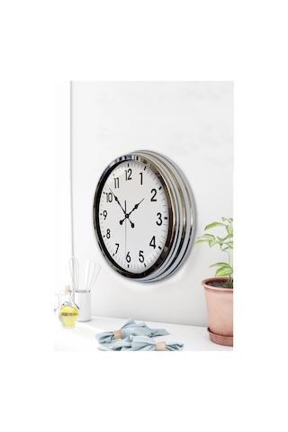 Krom Elegance 40 Cm Metal Standart Duvar Saati Diğer