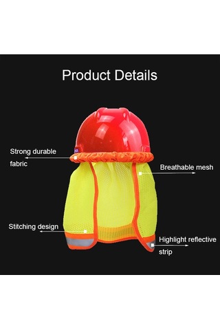Ah-004 Yaz Güneş Koruyucu Kask Şapkasız Nefes Yansıtıcı Kapak Kapağı Floresan Sarı
