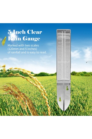 Hangfox Cam Gibi Şeffaf Plastik Yağmur Ölçer - 120mm/5 İnç Ölçekli Bahçe Ve Çiftlik İçin Dayanıklı Yağmur Miktarı Ölçme Aleti