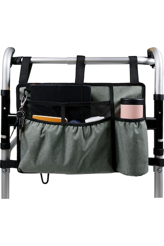Padalink Gri Okse Kumaşı Sandalye Çantası - 5 Yapıştırıcı Kayışlı, Bardak Tutuculu, Çok Cepli, Yüksek Kapasite, Kolay Erişim Gri