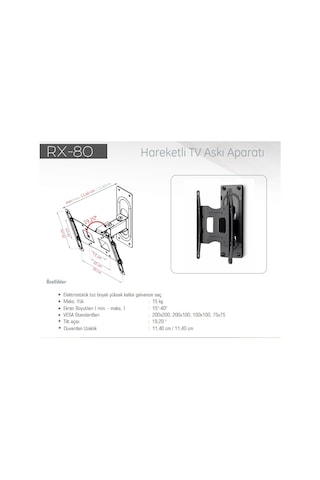 Rx 80 15'' 40'' Hareketli Tv Askı Aparatı