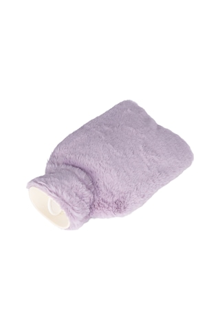 Moveevo Mor Plüş Kılıflı Pvc Suluk Isı Torbası - Çift Eldivenli, Kaymazsız Dokulu, Yavaş Isı Dağıtımı 1000ml Mor