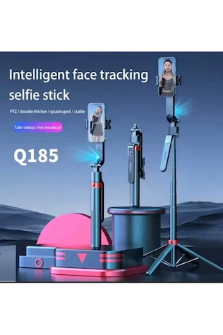 Q185 Akıllı Yüz Takip Özellikli Kameralı Kumandalı Canlı Yayın Selfi Çubuğu Gimbal Tripod