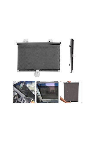 Araba İçi Katlanabilir Araç Oto Ön Cam Güneşlik Branda 40X125Cm-Siyah