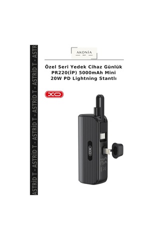 Özel Seri Yedek Cihaz Günlük Pr220 İp 5000mah Mini 20w Pd Lightning Stantlı Çok Renkli