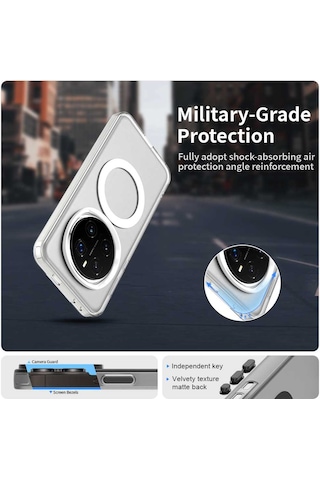 For Honor Magic7 Pro 5g Kılıf Magsafe Pc+tpu+pet Düşmeyi Önleyici Telefon Kapağıyla Uyumlu - Beyaz