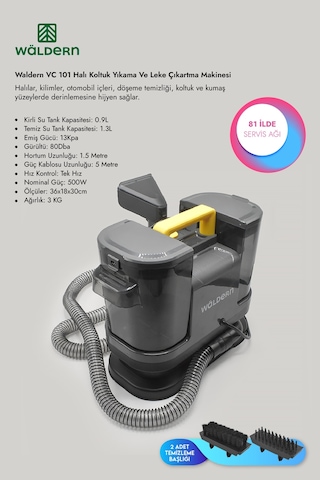 Waldern VC101 500 W Halı Koltuk Yıkama Ve Leke Çıkartma Makinesi