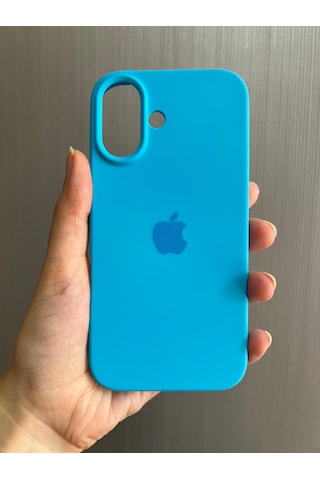 Apple Uyumlu iPhone 16 Logolu İçi Kadife Silikon Lansman Kılıf