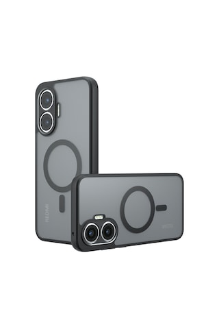 Xiaomi Poco F7 5g Tpu + Pc Skin Dokunmatik Telefon Kılıfı İçin Mat Kılıf Magsafe İle Uyumlu Şeffaf Siyah