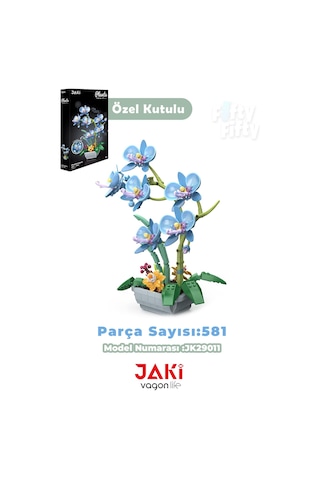 Jaki Plante Serisi Saksıda Mavi Orkide 581 Parça Oyucak Yapım Seti -ffjk29011