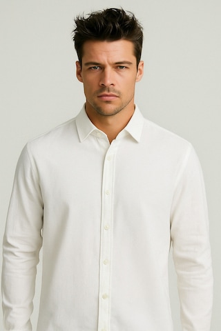 Jack & Jones Jjesummer Erkek Keten Gömlek Beyaz 12248384 Beyaz