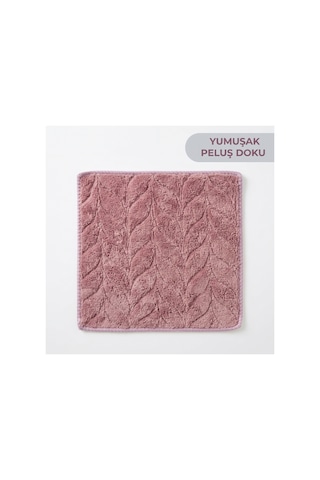 Premium Soft Gül Kurusu Mor Yaprak Desenli Peluş Mikrofiber Bez 30x40 Cm Çok Amaçlı Ev, Ofis Ve Oto İçin
