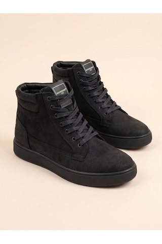 Bafaş 038616hn Siyah Hakiki Dana Derisi Bilekli Erkek Sneaker