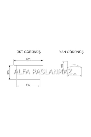 Paslanmaz Oval Tip Duvar Su Perdesi 50 CM 304