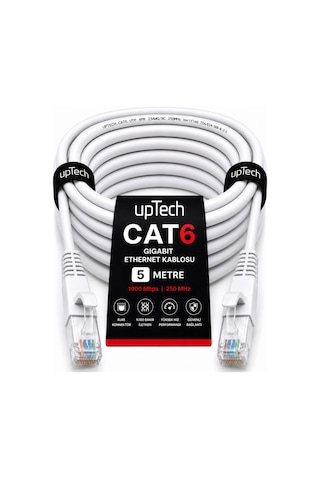 Uptech Cat6 Ethernet Kablosu 5 Metre Rj45 Lan İnternet Modem Router Bilgisayar Kablosu