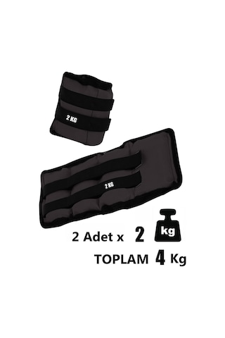 Spor Byfit 2 Kg x 2 Adet Siyah El veya Ayak Bileği Ağırlığı Siyah
