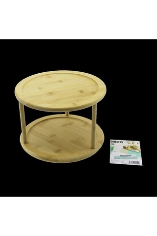 Jenerik 2 Katlı Bambu Döner Sunumluk 24.5 Cm Çok Renkli