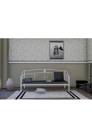 Gm 400 Delüx Minderli Ferforje Sedir Beyaz