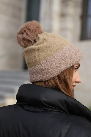 Ponpon Detay Kadın Bere 1136 Vizon Vizon