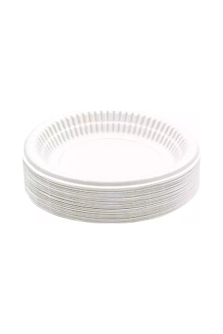 Plastik Baklava Pasta Tabağı Küçük Boy Çap:13.5cm 400 Adet Beyaz