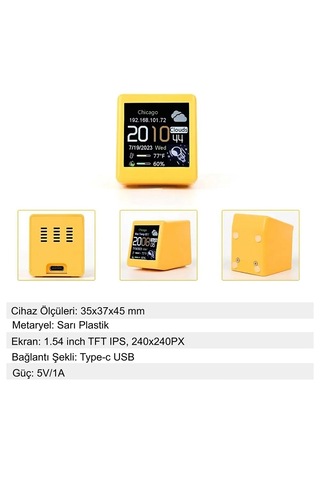 Yenilzd Akıllı Mini Hava Durumu İstasyonu Dijital Ekran Wifi Saat