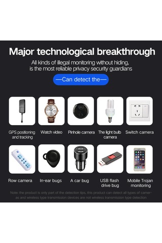 Geeroyoo Taşınabilir Kalem Tipi Kablosuz Ses/kamera Dedektörü - 25 Saat Gizli Dinleme Koruma, 5 Seviye Hassasiyet Ev/ofis Güvenliği