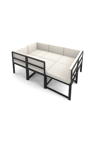 Wood House Parla 6'lı Köşe Koltuk Takımı Bej Mutfak,bahçe,balkon,oturma Odası