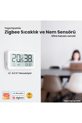 Tuya Zigbee Lcd Ekranlı Sıcaklık Ve Nem Sensörü