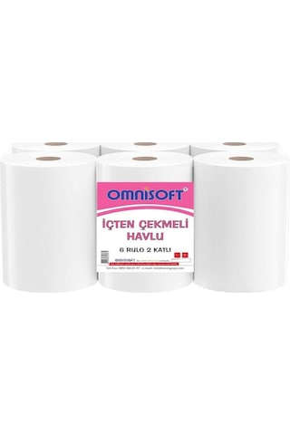 Omnisoft İçten Çekmeli Kağıt Havlu 6 Rulo 2.5 KG Omnisoft İçten Çekmeli Kağıt Havlu 6 Rulo 2.5 KG