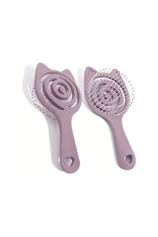 1 Adet Sevimli Kedi Desenli Saç Açıcı Saç Tarağı, Saç Derisi Masajı, Kuru Ve Islak Saç Fırçası - Purplepurple