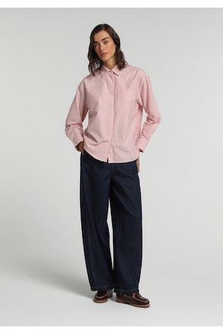 Colin's Colins Boyfriend Fit Shirt Neck Çizgili Kadın Kirmizi Uzun Kol Gömlek Cl1081918 Q1.v1 Red Kırmızı