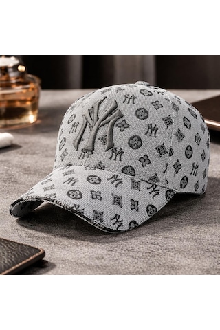 Valkyrie Desenli Nakışlı Şapka Ayarlanabilir Unisex Baseball Cap Günlük Spor Şapka Gri Gri