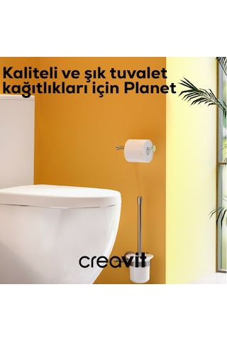 Creavit PL18808 Planet İkili Tuvalet Kağıtlığı Kapaksız Krom