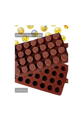 Jet's Home Karışık Emoji C İkolata Kalıbı Bpa Free Buz Kalıbı Silikon Tatlı Kalıbı Yapıs Maz Kalıp Kahverengi