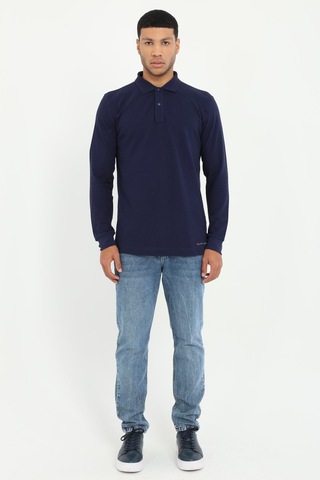 Dufy Erkek Regular Fit Polo Yaka Lacivert Sweatshirt-25493