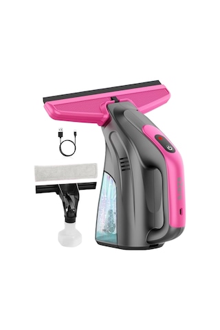 Ezere Clearview Şarjlı Cam Temizleyici Silme Makinesi Mikrofiber Başlıklı Siyah