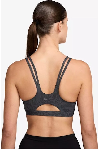 Women's Zenvy Bra Hafif Destekli Pedli Gri-siyah Desenli Kadın Sporcu Sütyeni Siyah