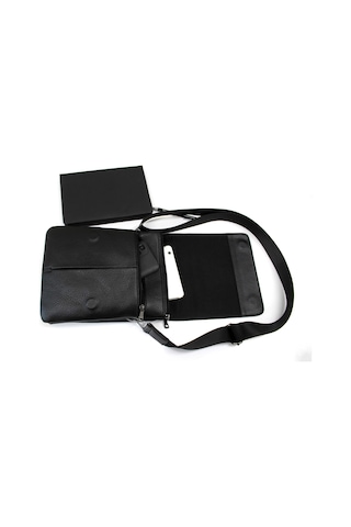 Derise Club Erkek Siyah Renk Omuz Çantası Kapaklı Postacı Çanta Siyah