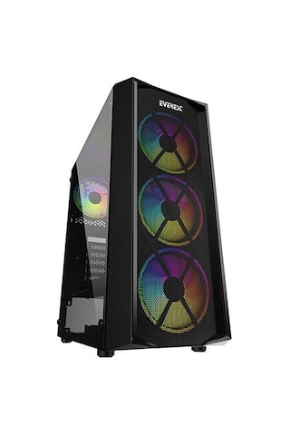Everest Flat Mesh 4*12Cm Rainbow Fan Tempered Camlı Gaming Oyuncu