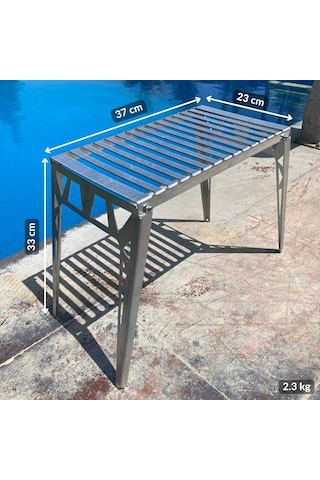 Kamp Ayısı Grillplate Katlanır Ateş Üstü Pişirme Ve Kamp Masası Gri