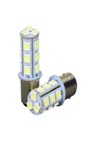 Çakar Ledli Stop Ampulü Fren Lambası 18 Led Kırmızı Çift Duy 1016