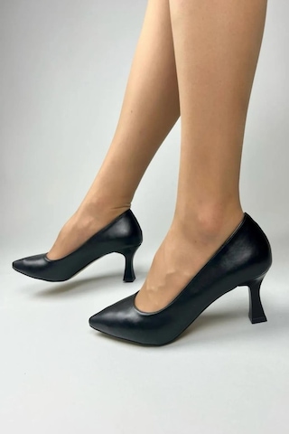 Kadın Sity Siyah Cilt 6 Cm İnce Topuklu Stiletto-siyah Siyah