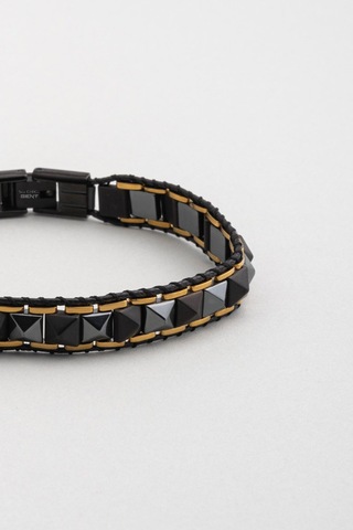 So Chic Hematit Taşlı Erkek 21 Cm Çelik Bileklik Siyah 58543872