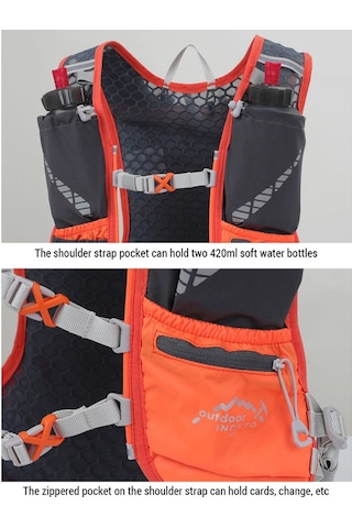 Inoxto 5l Hidrasyon Yeleği Sırt Çantası Su Koşu Yeleği Paketi, Siyah