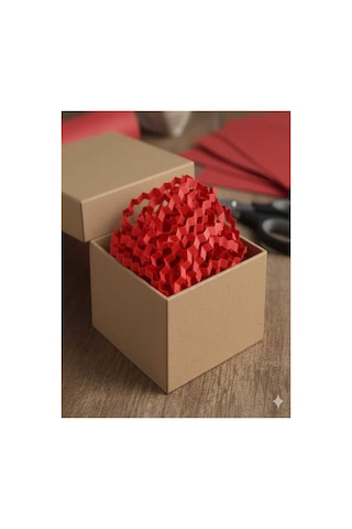 Kırmızı Zigzag Kırpık Dolgu Kâğıdı 25 Gr Hediye Kutu İçi Süsleme Ve Paket Dolgu Malzemesi
