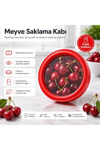 Sunup Sn-38873 Sebze Meyve Saklama Kabı Kırmızı